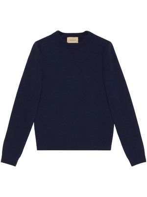 Gucci logo-intarsia wool jumper - Blue