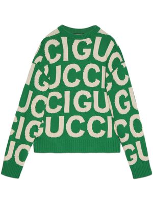 Gucci logo-intarsia wool jumper - Green