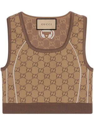 Gucci logo-jacquard knitted vest - Neutrals
