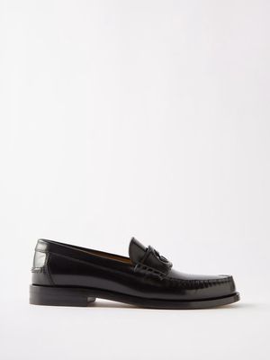 Gucci - Logo Leather Loafers - Womens - Black