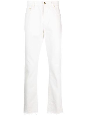 Gucci logo-patch raw-cut jeans - White