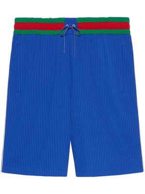 Gucci logo-patch ribbed basketball shorts - Blue