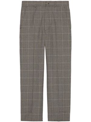 Gucci logo-patch tailored trousers - Grey