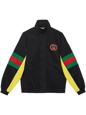 Gucci logo-patch Web-motif jacket - 1152 BLACK