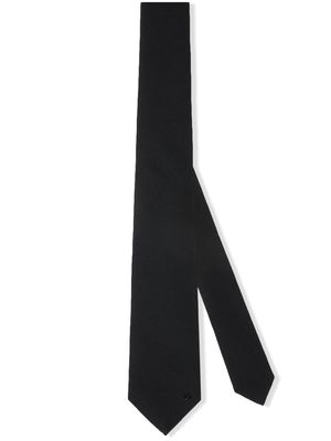 Gucci logo-plaque silk tie - Black