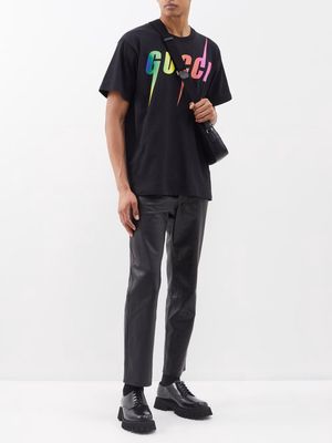 Gucci - Logo-print Cotton-jersey T-shirt - Mens - Black Multi