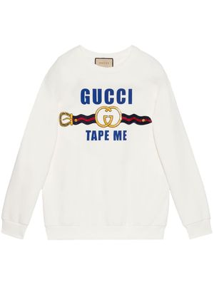 Gucci logo-print cotton sweatshirt - White