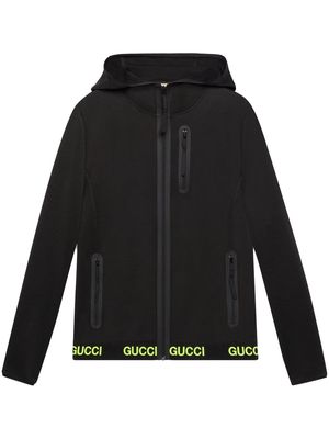 Gucci logo-print hooded jacket - Black