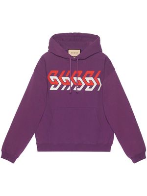 Gucci logo-print hoodie - Purple