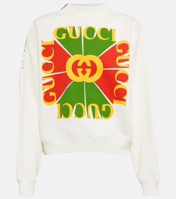 Gucci Logo printed mockneck cotton sweatshirt