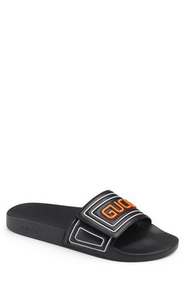 Gucci Logo Slide Sandal in Black