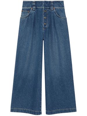 Gucci logo-tag wide-leg jeans - Blue