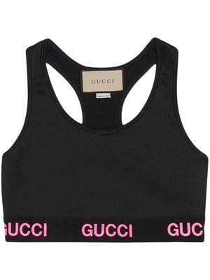Gucci logo-trim sports bra - Black
