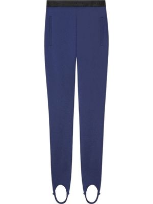 Gucci logo waistband stirrup leggings - Blue