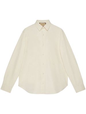 Gucci long-sleeve cotton poplin shirt - White