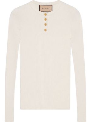 Gucci long-sleeved knit top - White
