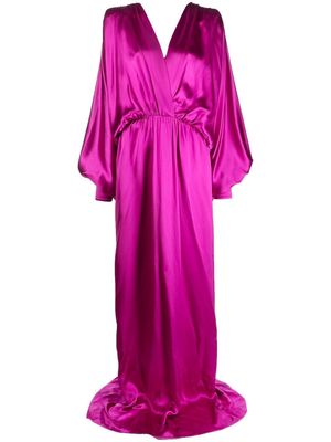 Gucci long-sleeved satin gown - Pink