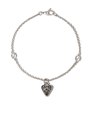 Gucci love-heart charm bracelet - Silver