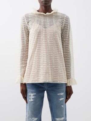 Gucci - Loved Cotton-blend Lace Blouse - Womens - Ivory