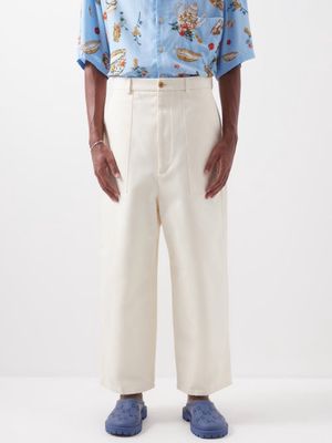 Gucci - Lovelight Cotton-canvas Wide-leg Trousers - Mens - Cream Multi