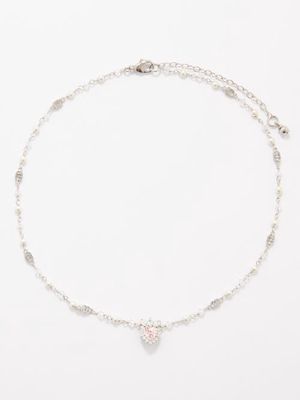 Gucci - Lovelight Gg Crystal & Faux-pearl Necklace - Mens - Silver