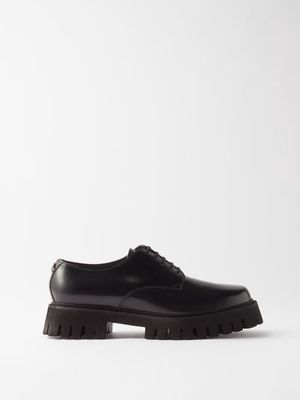 Gucci - Lug-sole Leather Derby Shoes - Mens - Black