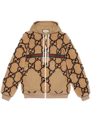 Gucci Maxi GG fleece jacket - Neutrals