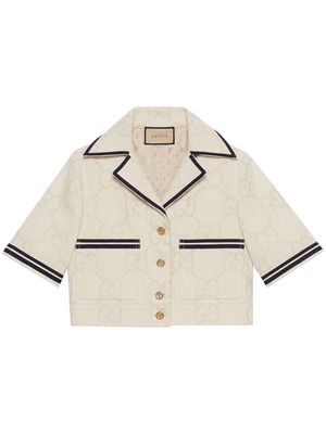 Gucci maxi-GG pattern cropped jacket - White