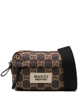 Gucci medium GG ripstop messenger bag - Brown