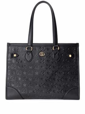 Gucci medium GG star embossed tote bag - Black