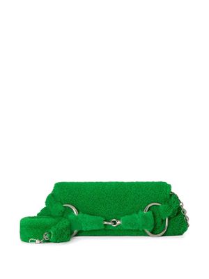 Gucci medium Horsebit shearling shoulder bag - Green
