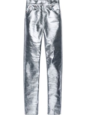 Gucci metallic-finish straight-leg trousers - Silver