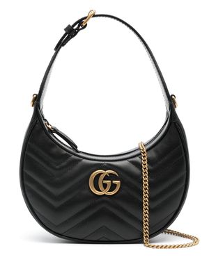 Gucci mini GG Marmont half-moon shoulder bag - Black