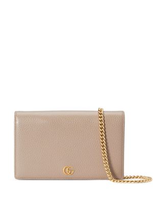 Gucci mini GG Marmont wallet-on-chain - Neutrals