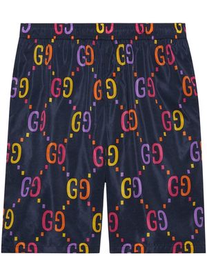 Gucci monogram-print swim shorts - Blue