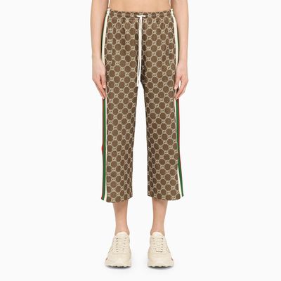 Gucci Olive Green Trousers With Side Bands