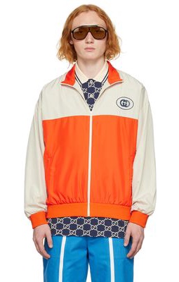 Gucci Orange & Off-White Paneled Jacket