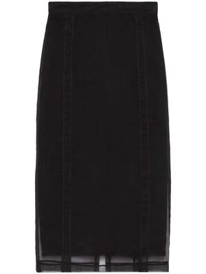 Gucci organza silk midi skirt - Black