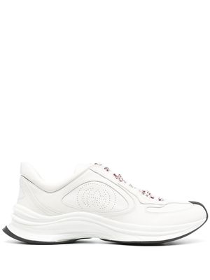 Gucci perforated-logo leather sneakers - White