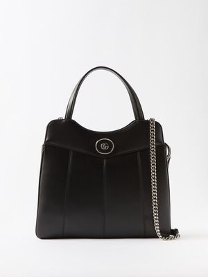 Gucci - Petite Gg Medium Leather Tote Bag - Womens - Black