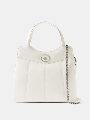 Gucci - Petite Medium Gg Leather Tote Bag - Womens - White