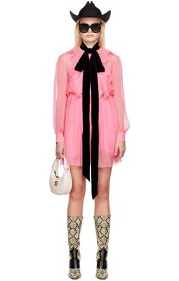 Gucci Pink Ruffle Minidress