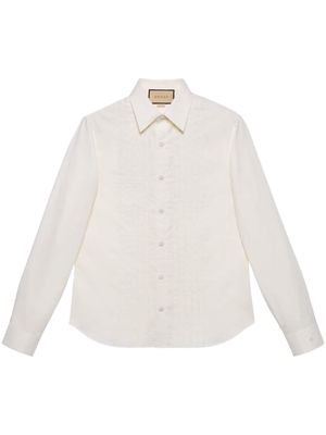 Gucci pleated-bib poplin shirt - White