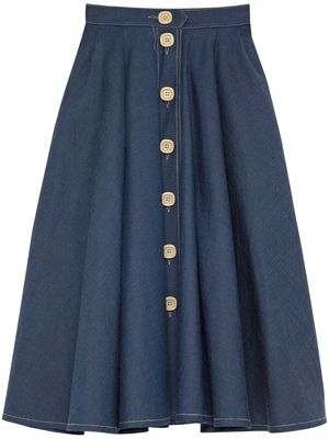 Gucci pleated denim skirt - 4759 Blue