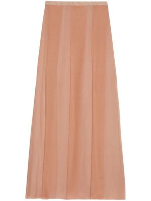 Gucci pleated silk-chiffon maxi skirt - Neutrals