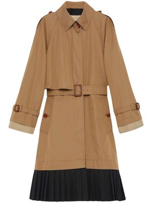 Gucci pleated trench coat - 9118 Brown