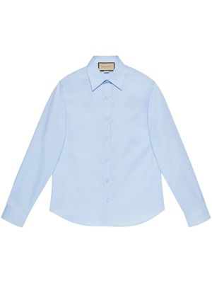 Gucci pointed-collar cotton Oxford Shirt - Blue