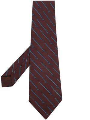 Gucci Pre-Owned 1970s graphic-print silk tie - Brown