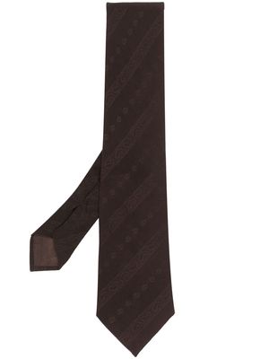 Gucci Pre-Owned 1970s Interlocking G jacquard silk tie - Brown