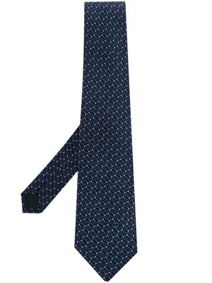 Gucci Pre-Owned 1980s monogram-print silk tie - Blue